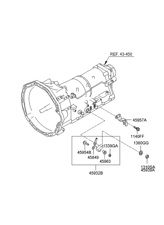 Hyundai 45932-49200 Lever-Automatic Transaxle Manual Control