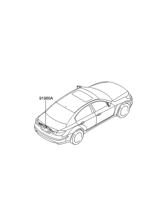 Hyundai 91670-3M040 Wiring Assembly-Trunk Lid