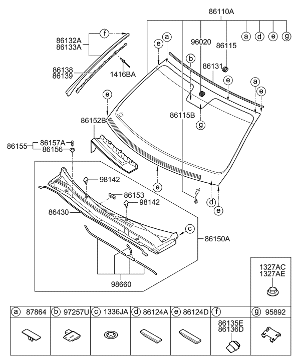 Hyundai 86153-3M000 Strip-Cowl Top Cover