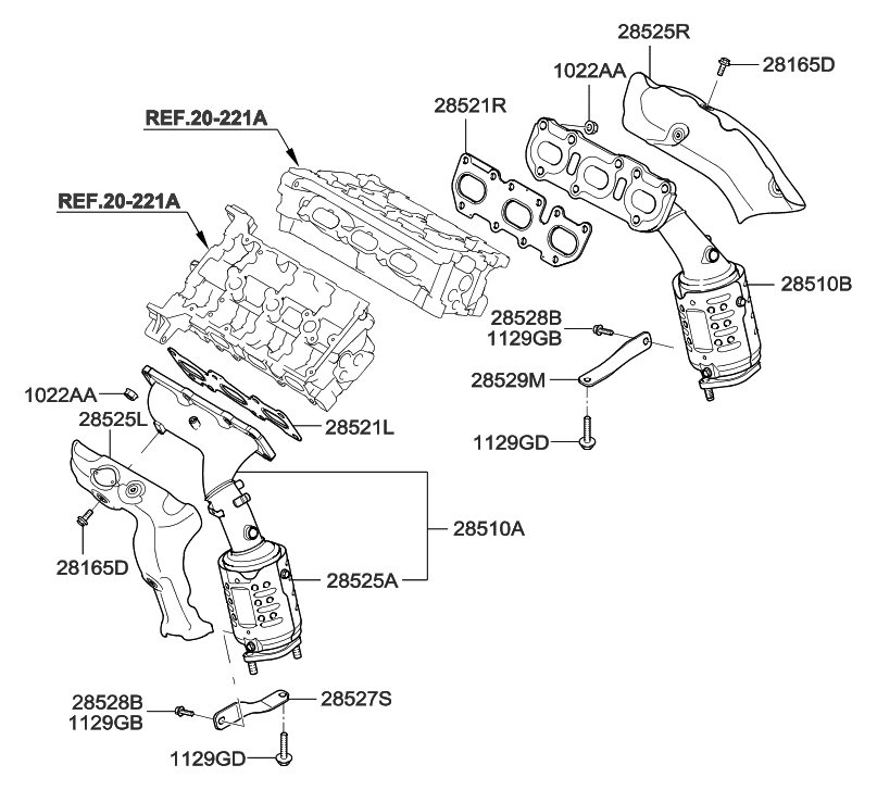 Hyundai 28525-3C620 Protector-Heat,RH