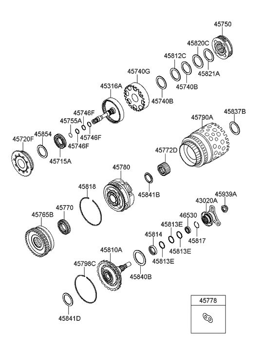 Hyundai 45841-4E010 Race-Thrust Bearing