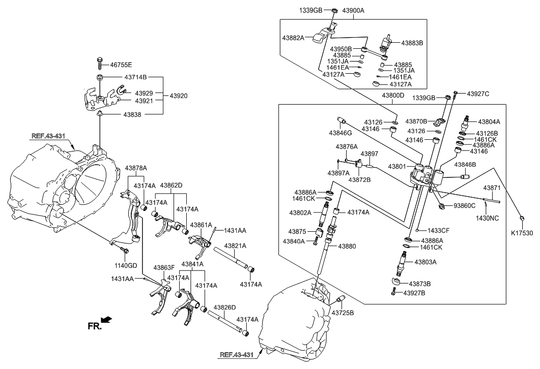 Hyundai 43880-24700 Shaft Assembly-Control