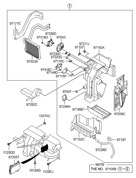 Hyundai 97100-3Q100 Heater & Evaporator Assembly