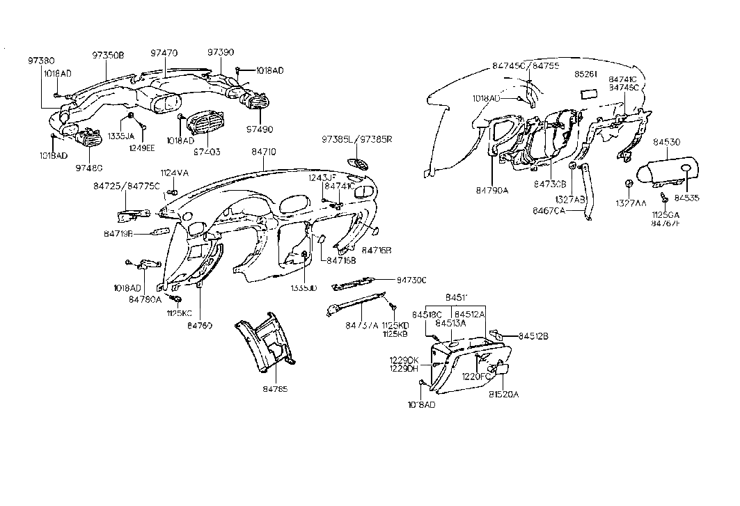 Hyundai 84518-22001 Bumper-Glove Box Housing