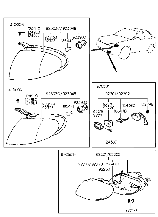 Hyundai 92306-22350 Lamp Assembly-Front Combination,RH