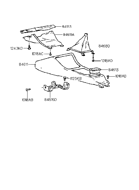 Hyundai 84610-22100-FK Console-Front