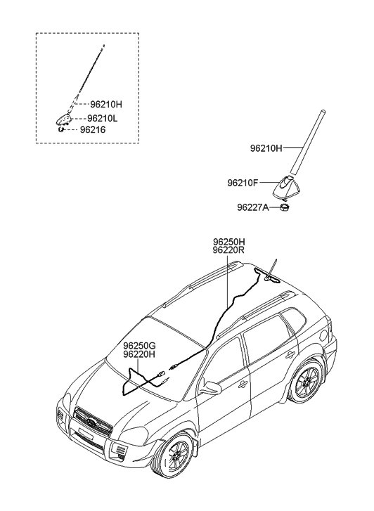 Hyundai 96250-2E311 Floor Feed Cable-Radio