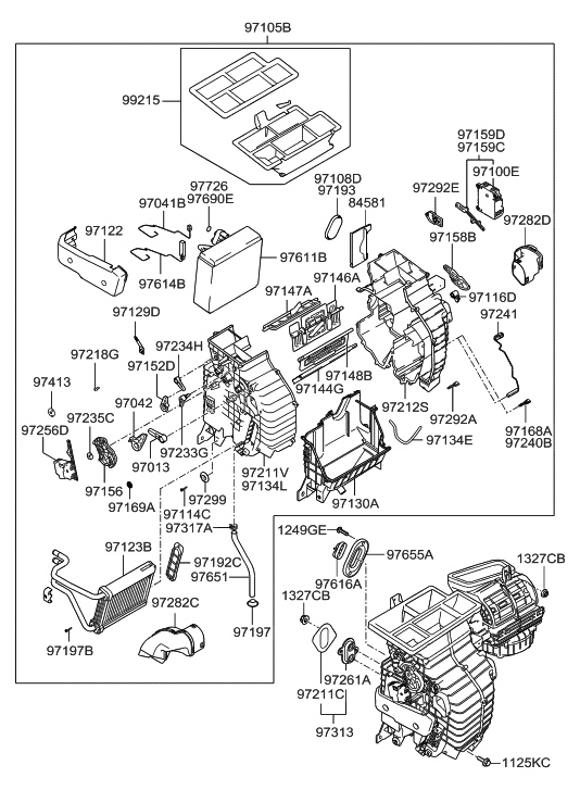 Hyundai 97205-2E001 Heater & Evaporator Assembly