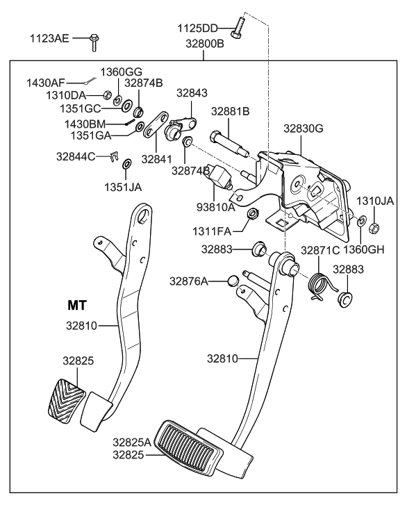 Hyundai 32800-2E100 Pedal Assembly-Brake