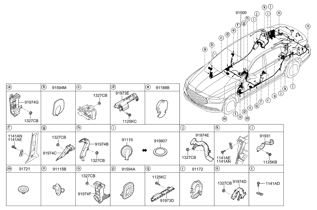 Hyundai 91520-D2081 WIRING ASSY-FLOOR