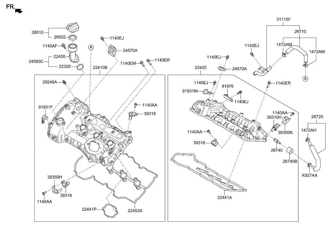 Hyundai 26710-3L120 Hose Assembly-Breather