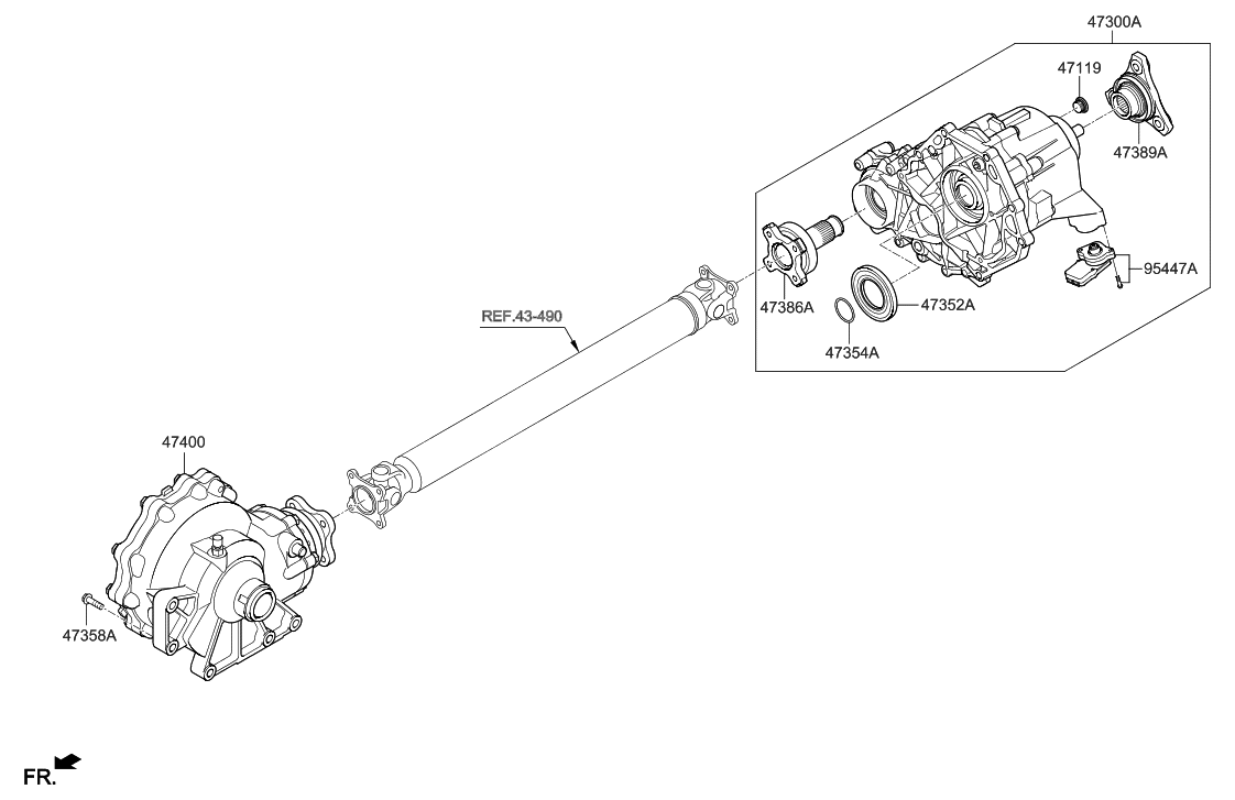 Hyundai 47386-4E000 Flange Assembly-Front