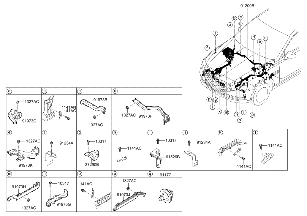 Hyundai 91260-D2460 Wiring Assembly-FRT