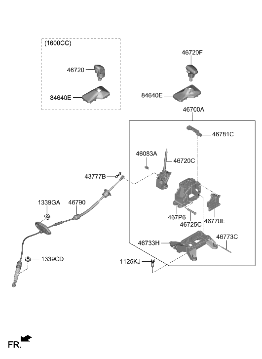 Hyundai 46720-AA100-TVN Knob Assembly