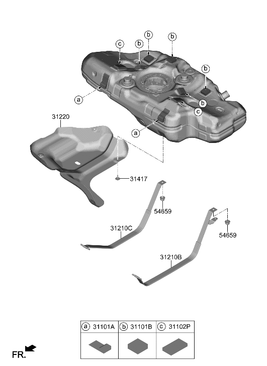 Hyundai 31102-AA000 Pad-Fuel Tank