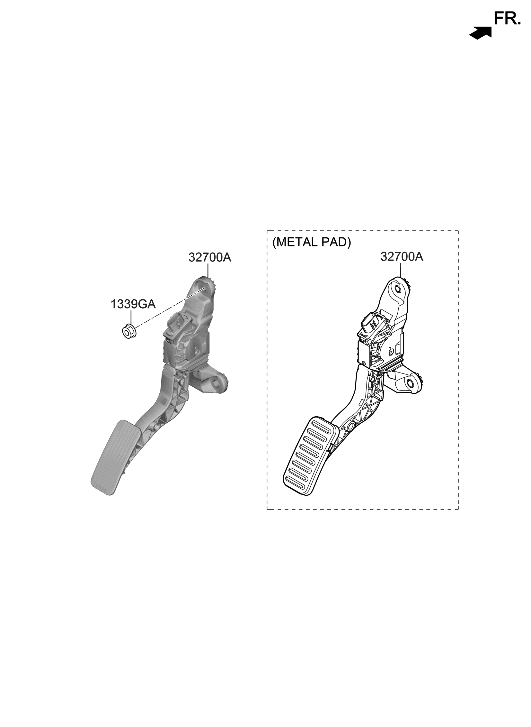 Hyundai 32700-AA300 PEDAL ASSY-ACCELERATOR