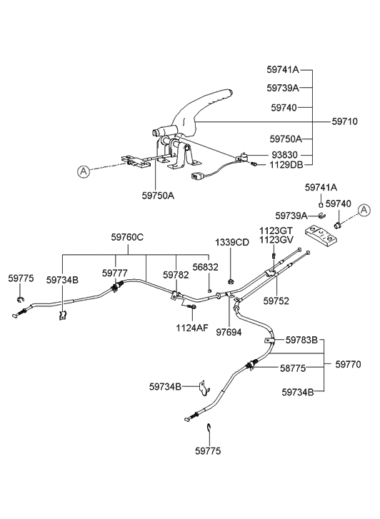 Hyundai 59710-38501-LK Lever Assembly-Parking Brake