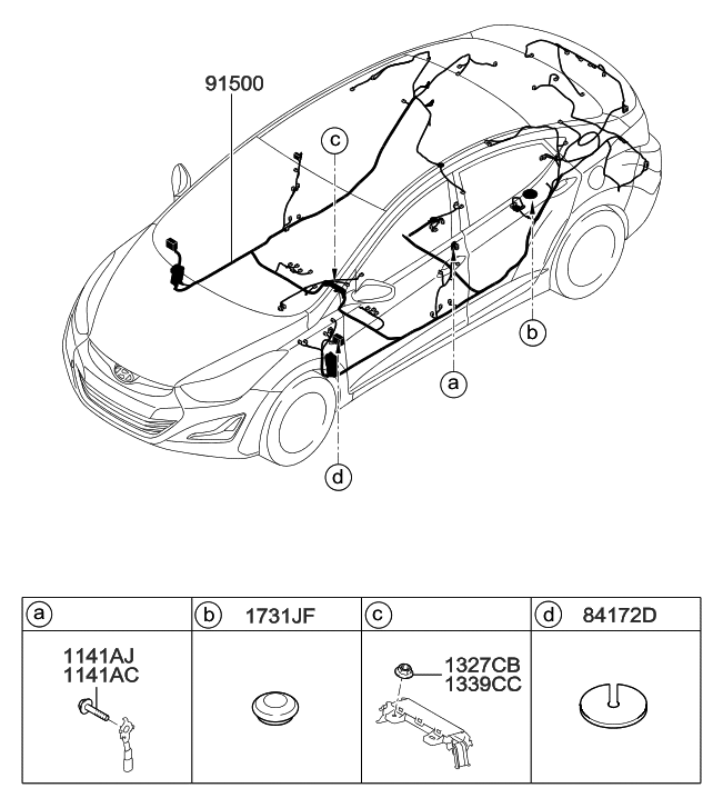 Hyundai 91532-3X010 Wiring Assembly-Floor