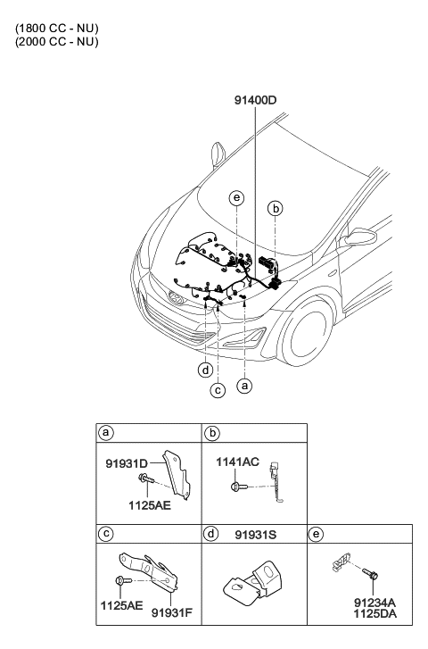 Hyundai 91455-3X040 Wiring Assembly-Control