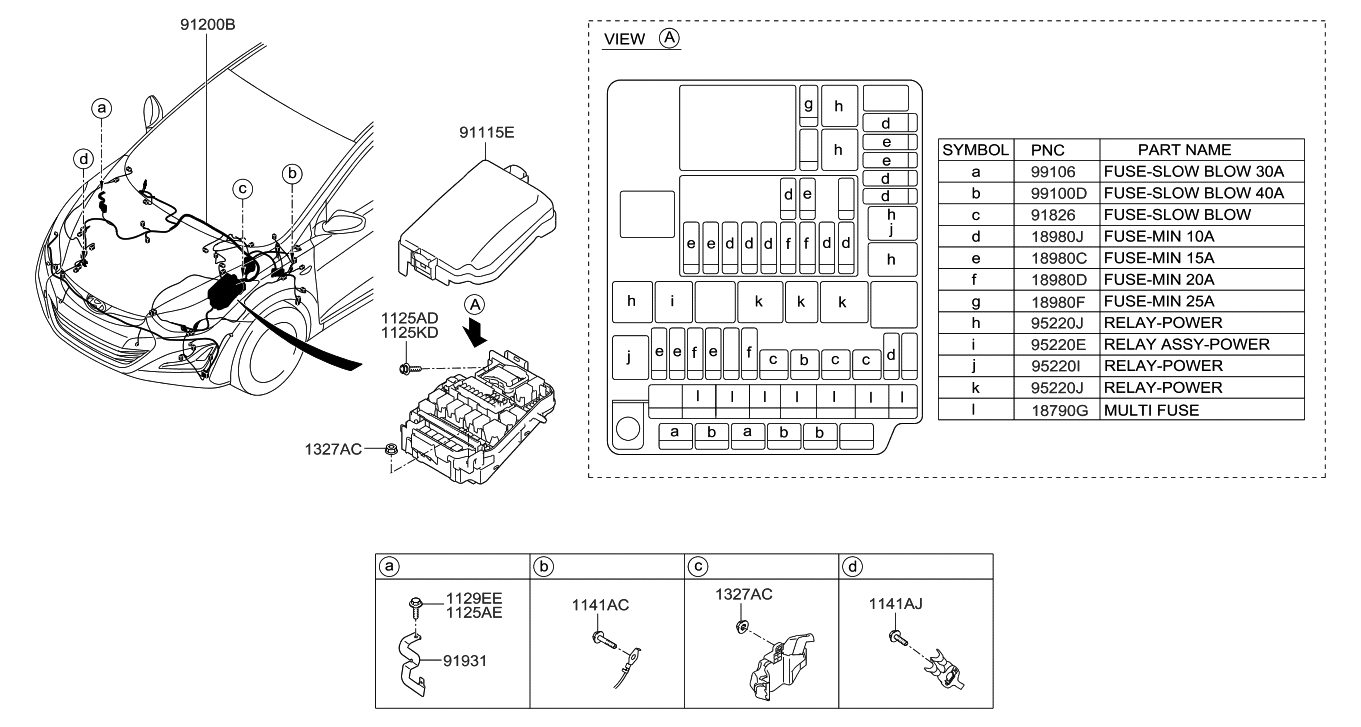 Hyundai 91265-3X080 Wiring Assembly-Front