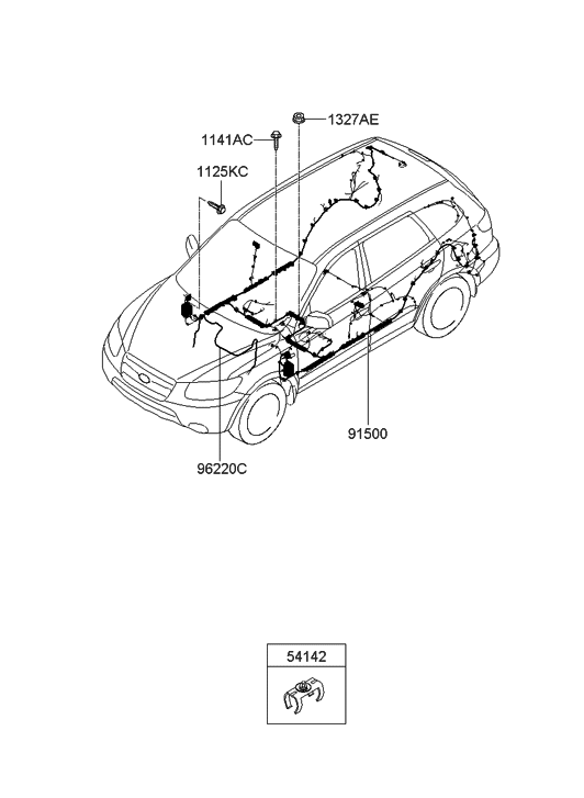 Hyundai 91510-0W101 Wiring Assembly-Floor