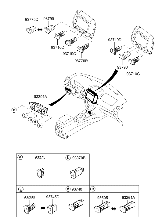 Hyundai 93740-2B305-J4 Switch Assembly-Front Fog Lamp