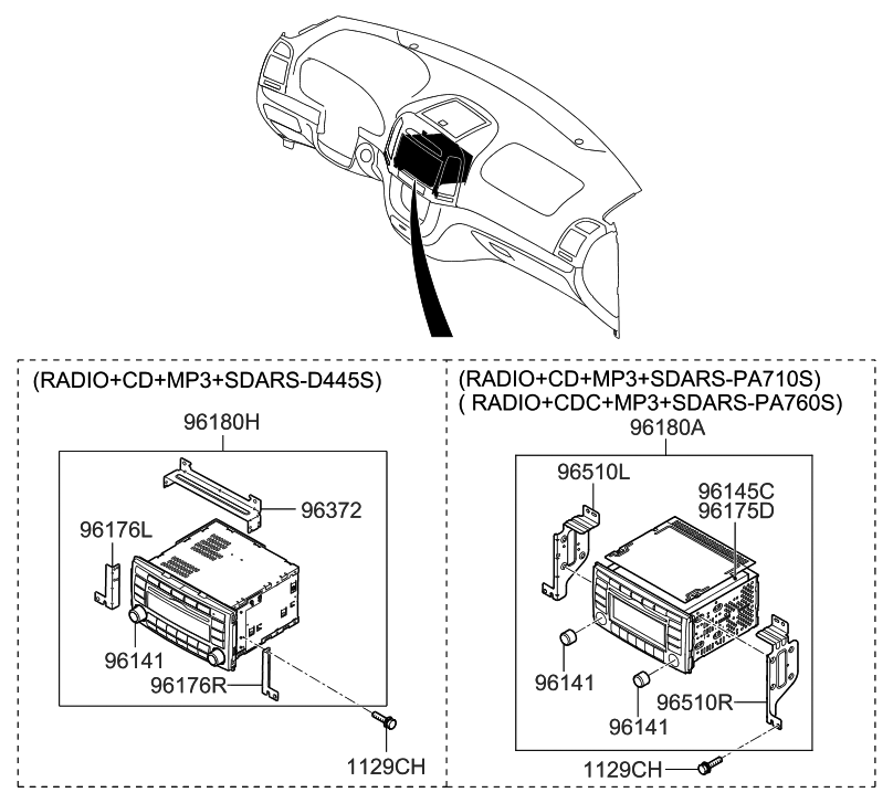 Hyundai 00201-79002-FLT AM/FM/XM/CDC-RSE 09 Santa Fe F