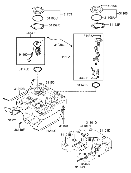 Hyundai 31211-1U000 Band Assembly-Fuel Tank RH