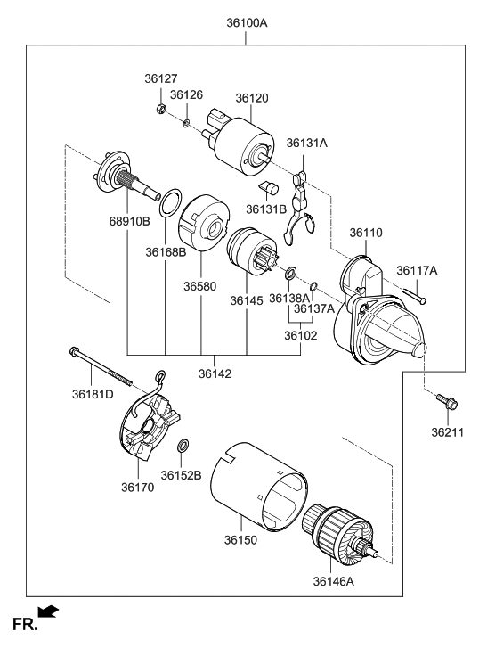 Hyundai 36110-2E200 Bracket Assembly-Starter,Front