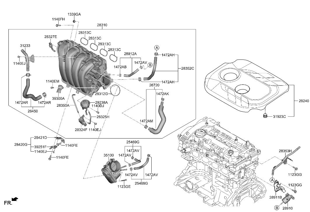 Hyundai 28329-2GGA0 Hose-Vacuum