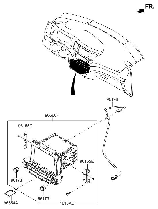 Hyundai 96560-D3331-4X Head Unit Assembly-Avn