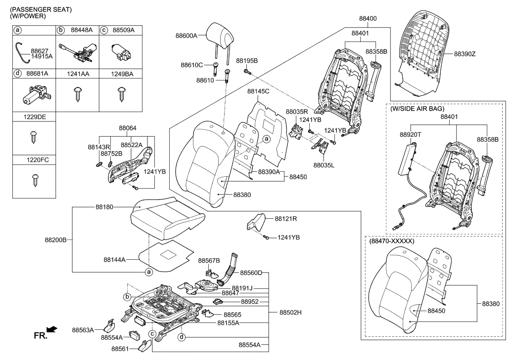 Hyundai 88470-D3430-TTY Front Right-Hand Seat Back Covering Assembly