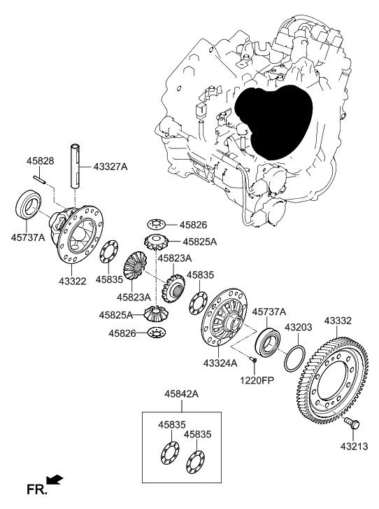 Hyundai 43332-2B000 Gear-Differential Drive