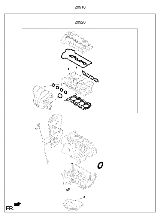 Hyundai 20910-03U08 Gasket Kit-Engine Overhaul
