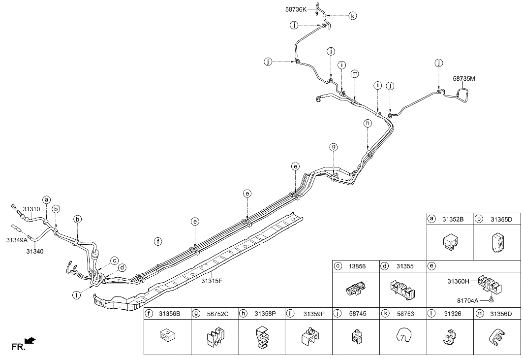 Hyundai 31349-G2000 Hose-Vapor