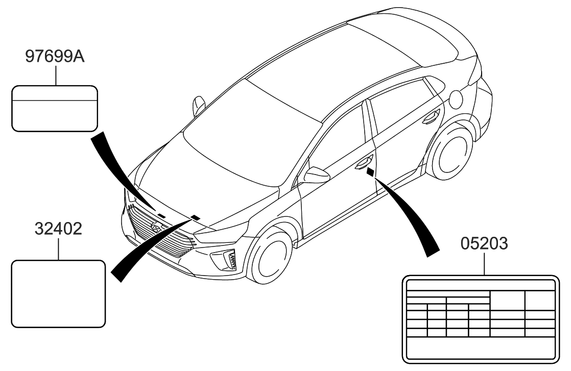 Hyundai 32450-03FC1 LABEL-EMISSION