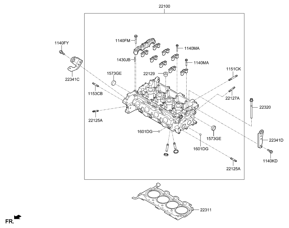 Hyundai 22100-03HA5 Head Assembly-Cylinder