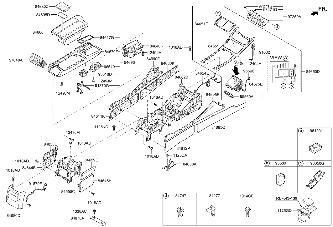 Hyundai 84611-D2100-VVB GARNISH Assembly-Console,LH