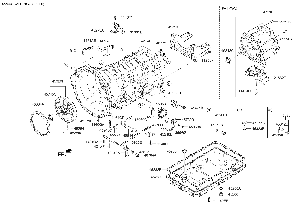 Hyundai 45240-4J100 Case Assembly-Automatic Transaxle