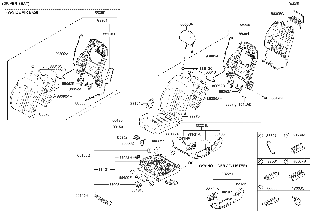 Hyundai 88173-D2000 Cover-Front Seat LH Outer