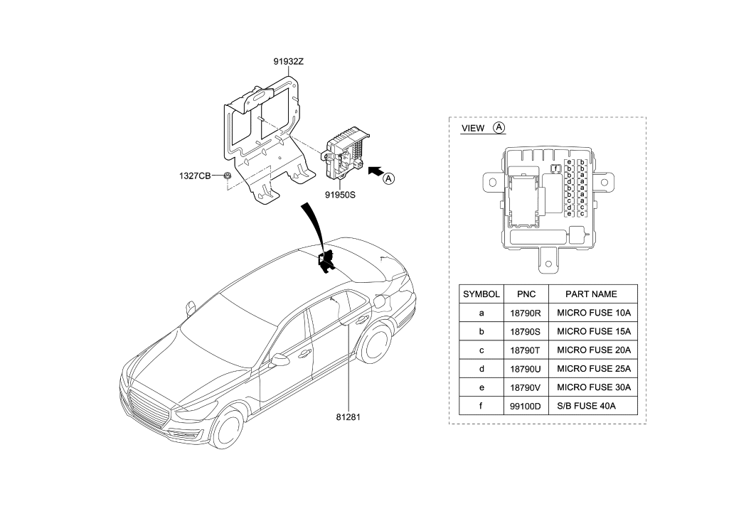 Hyundai 81280-D2510 Cable Assembly-T/LID Release