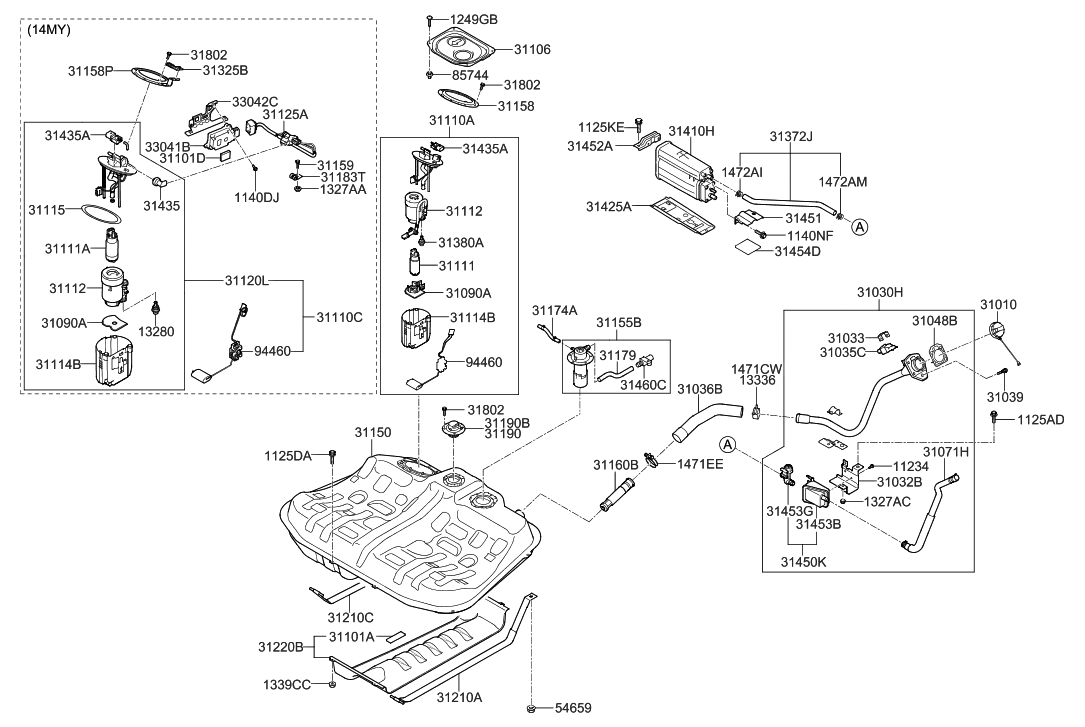 Hyundai 31125-3R600 Extension Wiring Assembly-Fuel Pump