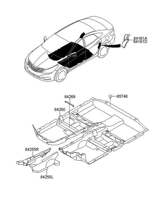 Hyundai 84260-3V501-RY Carpet Assembly-Floor