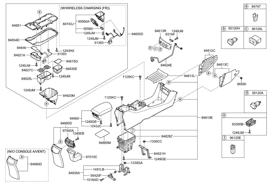 Hyundai 84660-G7100-T9Y Console Armrest Assembly