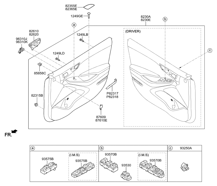 93570G21104X Genuine Hyundai Power Window Main Switch Assembly