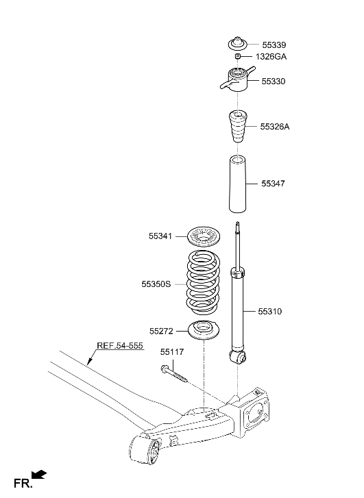 Hyundai 55310-G7150 Rear Shock Absorber Assembly
