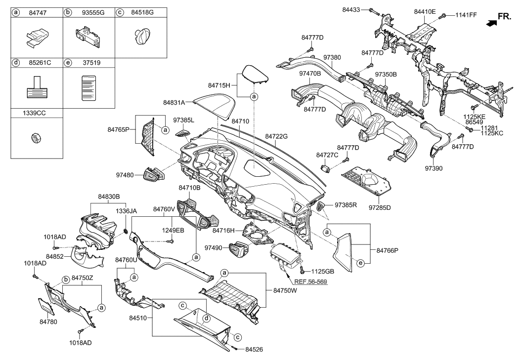 Hyundai 84526-1Y000-T9Y Stopper-Glove Box