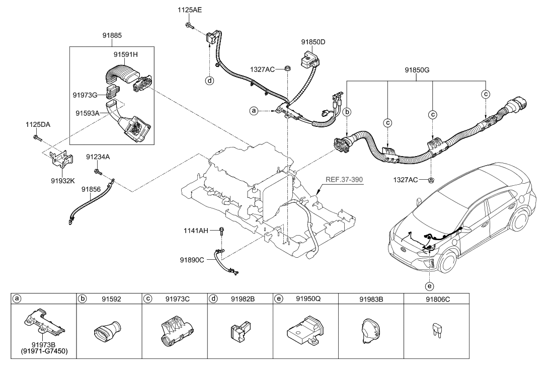 Hyundai 91875-G7100 Cable Assembly-High Voltage