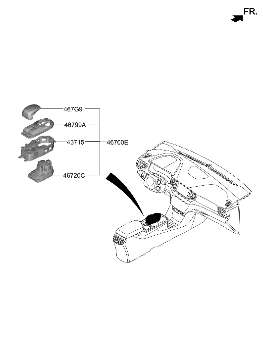 Hyundai 467F0-G7100 Lever Sub Assembly