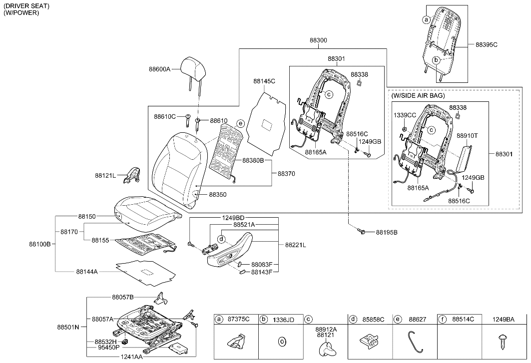 Hyundai 88160-G7250-SHU Front Seat Cushion Cover, Left